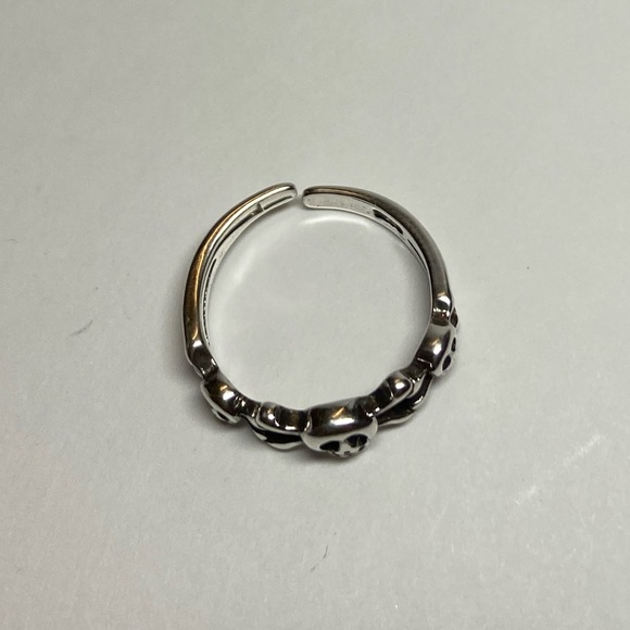 New adjustable sterling silver ring skeletonskull - Picture 4 of 8